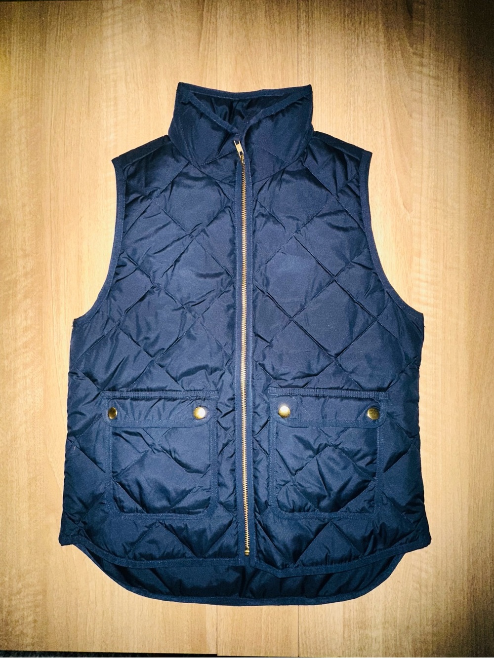 J. Crew Women's Quilted Navy Puffer Vest